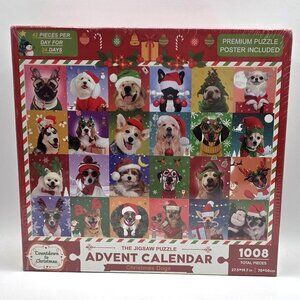 The Jigsaw Puzzle Advent 24 Day Calendar CHRISTMAS DOGS  1008 Total Pieces NEW